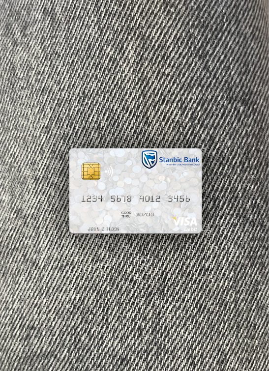 Download Zimbabwe Stanbic Bank visa debit card photolook front Photoshop template